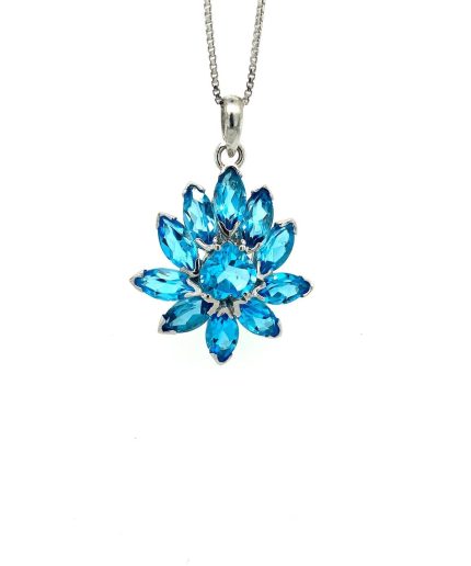 Blue Topaz Pendant in 925 Sterling Silver | Save 33% - Rajasthan Living 5