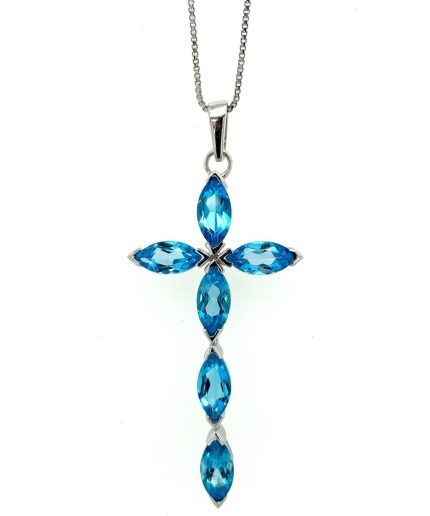 Blue Topaz Pendant in 925 Sterling Silver | Save 33% - Rajasthan Living