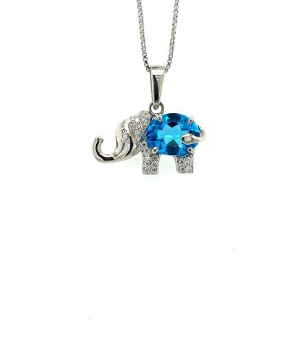 Blue Topaz Pendant in 925 Sterling Silver | Save 33% - Rajasthan Living