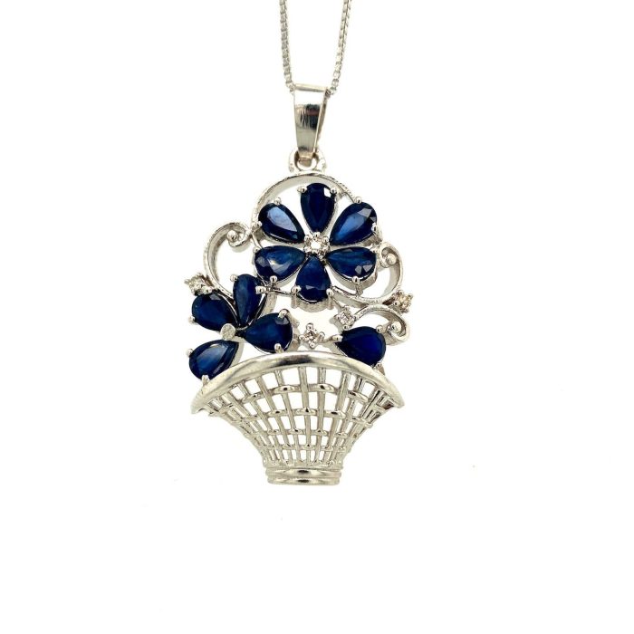 Sapphire Pendant in 925 Sterling Silver | Save 33% - Rajasthan Living 5