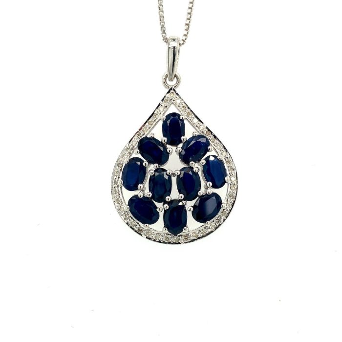 Sapphire Pendant in 925 Sterling Silver | Save 33% - Rajasthan Living 5