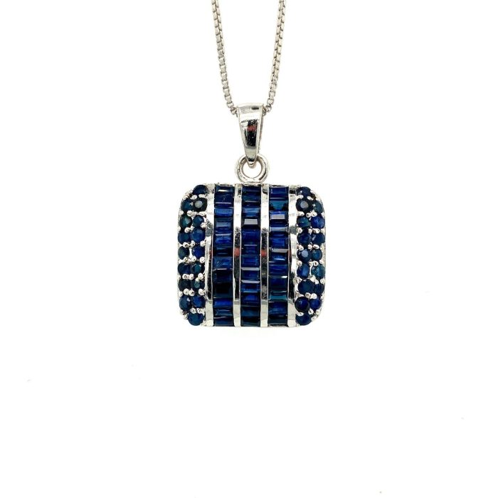 Sapphire Pendant in 925 Sterling Silver | Save 33% - Rajasthan Living 5