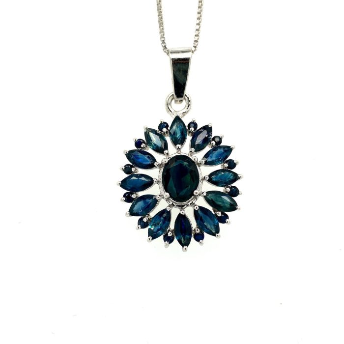 Sapphire Pendant in 925 Sterling Silver | Save 33% - Rajasthan Living 5