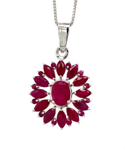 Ruby Pendant in 925 Sterling Silver | Save 33% - Rajasthan Living