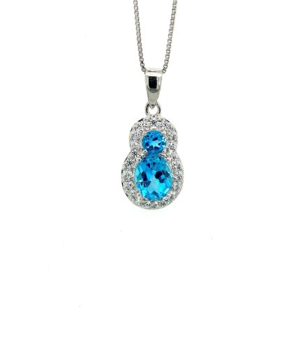 Blue Topaz Pendant in 925 Sterling Silver | Save 33% - Rajasthan Living