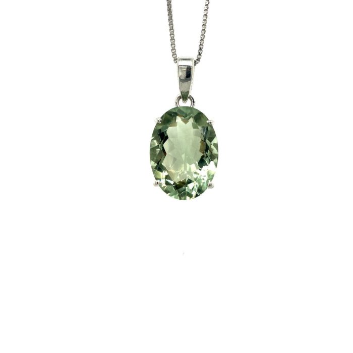 Green Amethyst Pendant in 925 Sterling Silver | Save 33% - Rajasthan Living 5
