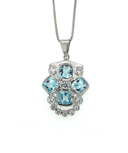 Aquamarine Pendant in 925 Sterling Silver | Save 33% - Rajasthan Living