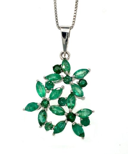 Emerald Pendant  in 925 Sterling Silver | Save 33% - Rajasthan Living