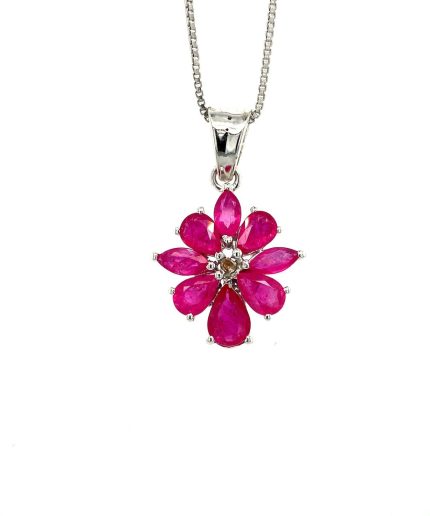 Ruby Pendant in 925 Sterling Silver | Save 33% - Rajasthan Living