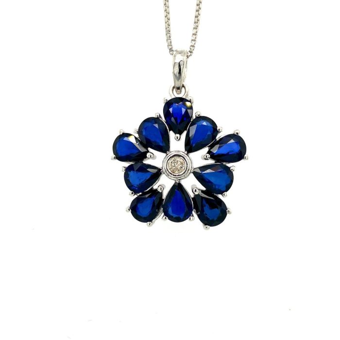 Sapphire Pendant in 925 Sterling Silver | Save 33% - Rajasthan Living 5