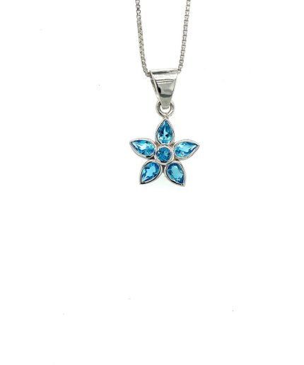 Blue Topaz Pendant in 925 Sterling Silver | Save 33% - Rajasthan Living