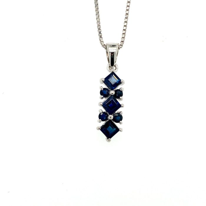 Sapphire Pendant in 925 Sterling Silver | Save 33% - Rajasthan Living 5