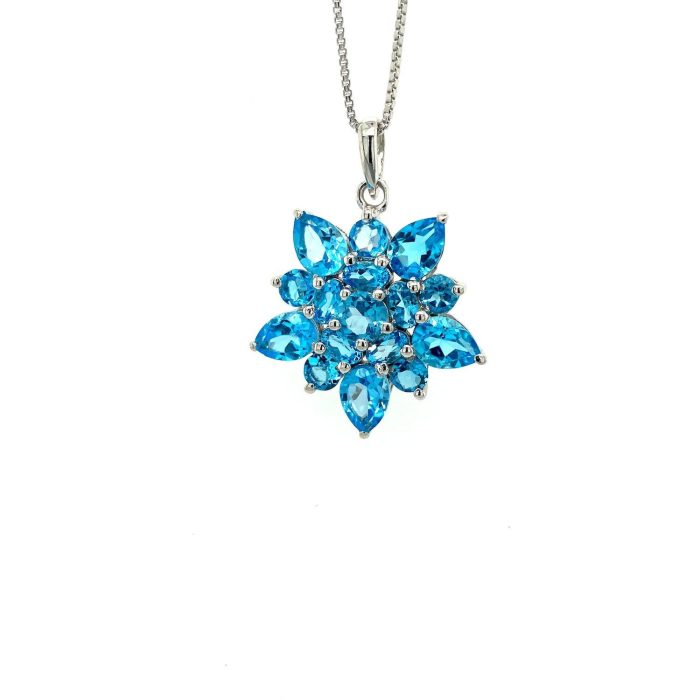 Blue Topaz Pendant in 925 Sterling Silver | Save 33% - Rajasthan Living 5