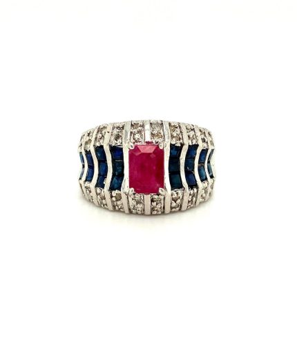 Multi Colour Stones Ring in 925 Sterling Silver | Save 33% - Rajasthan Living