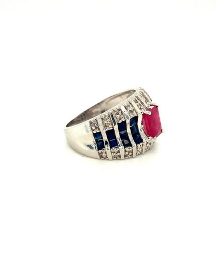 Multi Colour Stones Ring in 925 Sterling Silver | Save 33% - Rajasthan Living 3