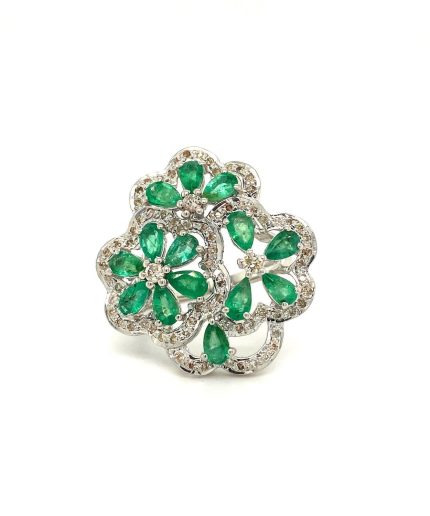 Emerald Ring in 925 Sterling Silver | Save 33% - Rajasthan Living