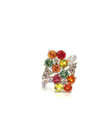 Multi Sapphire Ring in 925 Sterling Silver | Save 33% - Rajasthan Living