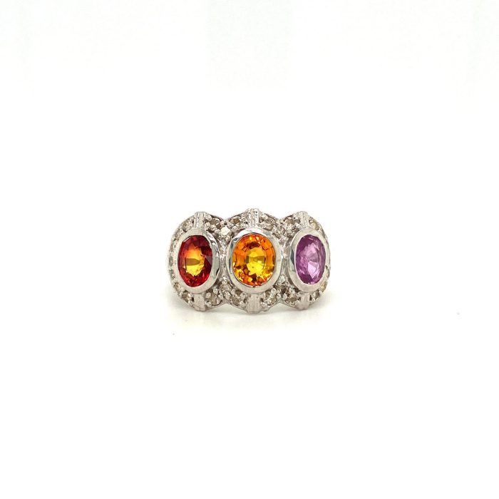 Multi Sapphire Ring in 925 Sterling Silver | Save 33% - Rajasthan Living 5