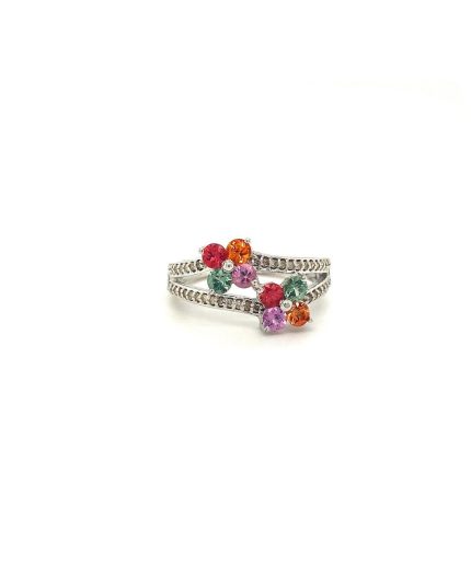 Multi Sapphire Ring in 925 Sterling Silver | Save 33% - Rajasthan Living