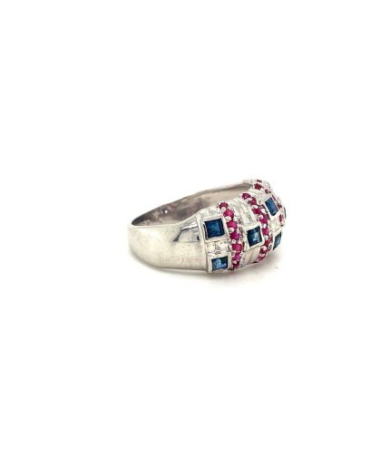 Multi Colour Stones Ring in 925 Sterling Silver | Save 33% - Rajasthan Living 3