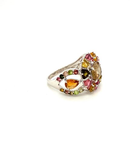 Multi Tourmaline Ring in 925 Sterling Silver | Save 33% - Rajasthan Living 3