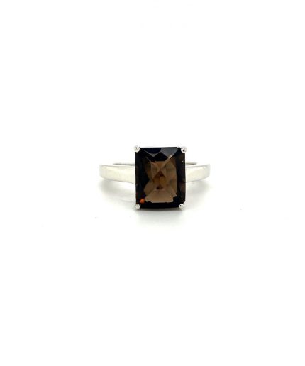 Smoky Topaz Ring in 925 Sterling Silver | Save 33% - Rajasthan Living