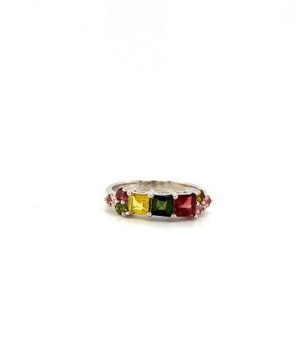 Multi Tourmaline Ring in 925 Sterling Silver | Save 33% - Rajasthan Living