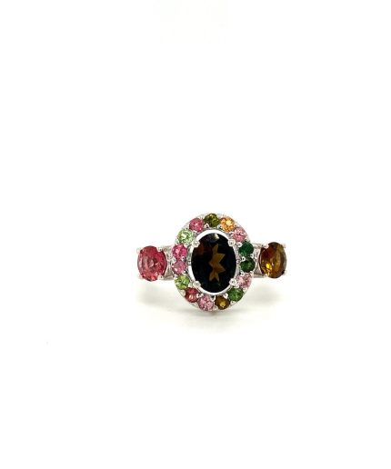 Multi Tourmaline Ring in 925 Sterling Silver | Save 33% - Rajasthan Living