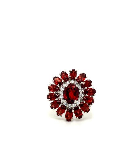 Garnet Ring in 925 Sterling Silver | Save 33% - Rajasthan Living