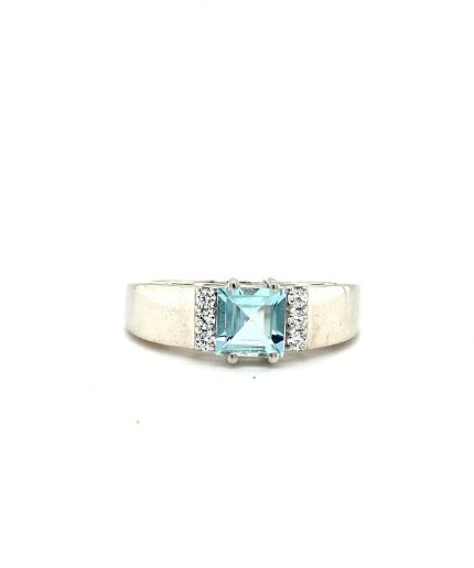 Aquamarine Ring in 925 Sterling Silver | Save 33% - Rajasthan Living