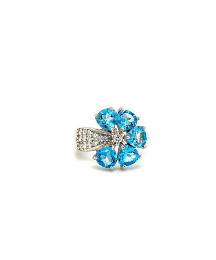 Blue Topaz Ring in 925 Sterling Silver | Save 33% - Rajasthan Living