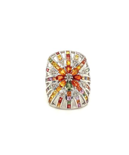 Multi Sapphire Ring in 925 Sterling Silver | Save 33% - Rajasthan Living