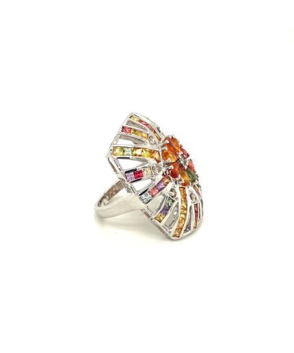 Multi Sapphire Ring in 925 Sterling Silver | Save 33% - Rajasthan Living 3