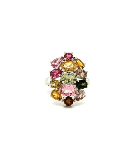 Multi Tourmaline Ring in 925 Sterling Silver | Save 33% - Rajasthan Living 5