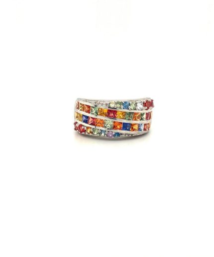 Multi Sapphire Ring in 925 Sterling Silver | Save 33% - Rajasthan Living