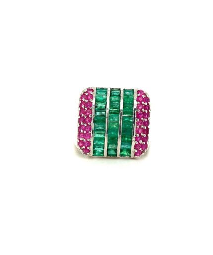 Multi Colour Stones Ring in 925 Sterling Silver | Save 33% - Rajasthan Living 5