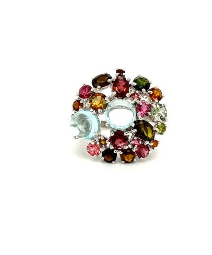 Multi Tourmaline Ring in 925 Sterling Silver | Save 33% - Rajasthan Living