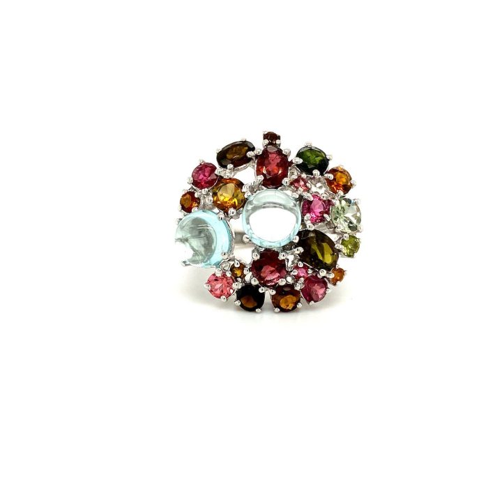 Multi Tourmaline Ring in 925 Sterling Silver | Save 33% - Rajasthan Living 5