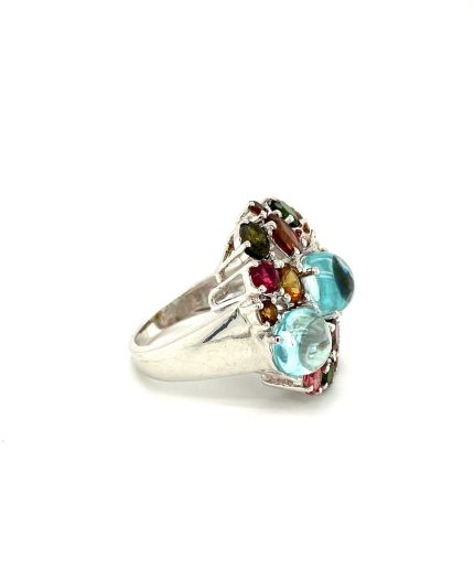 Multi Tourmaline Ring in 925 Sterling Silver | Save 33% - Rajasthan Living 3