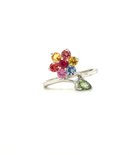 Multi Sapphire Ring in 925 Sterling Silver | Save 33% - Rajasthan Living