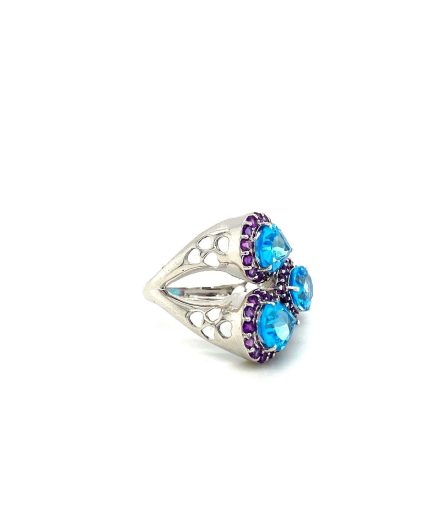 Blue Topaz Ring in 925 Sterling Silver | Save 33% - Rajasthan Living 3