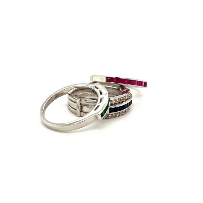 Multi Colour Stones Ring in 925 Sterling Silver | Save 33% - Rajasthan Living 6