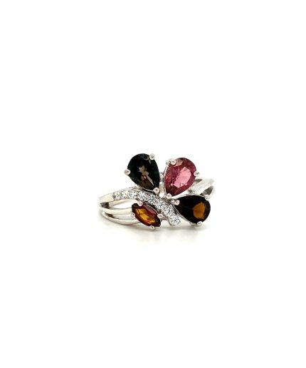 Multi Tourmaline Ring in 925 Sterling Silver | Save 33% - Rajasthan Living