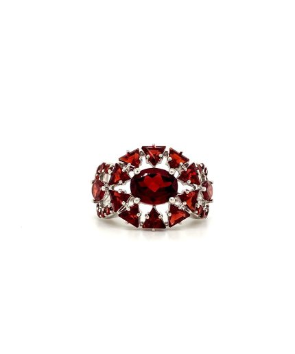 Garnet Ring in 925 Sterling Silver | Save 33% - Rajasthan Living