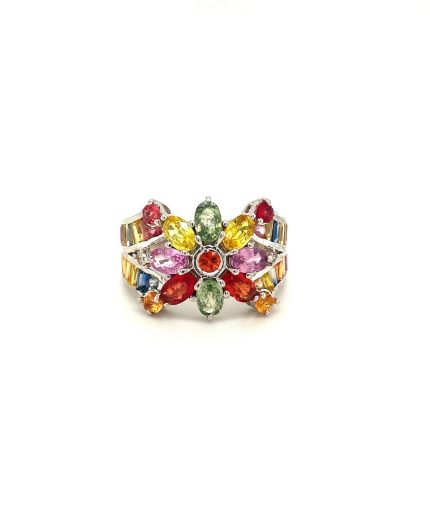 Multi Sapphire Ring in 925 Sterling Silver | Save 33% - Rajasthan Living