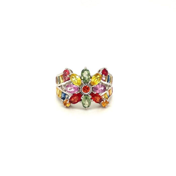 Multi Sapphire Ring in 925 Sterling Silver | Save 33% - Rajasthan Living 5