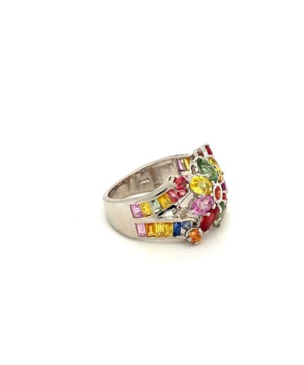 Multi Sapphire Ring in 925 Sterling Silver | Save 33% - Rajasthan Living 3