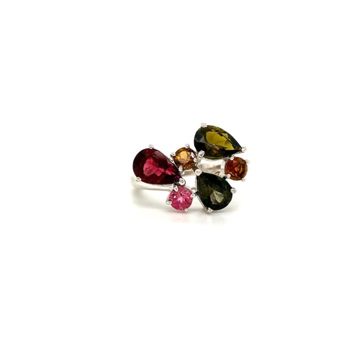 Multi Tourmaline Ring in 925 Sterling Silver | Save 33% - Rajasthan Living 5