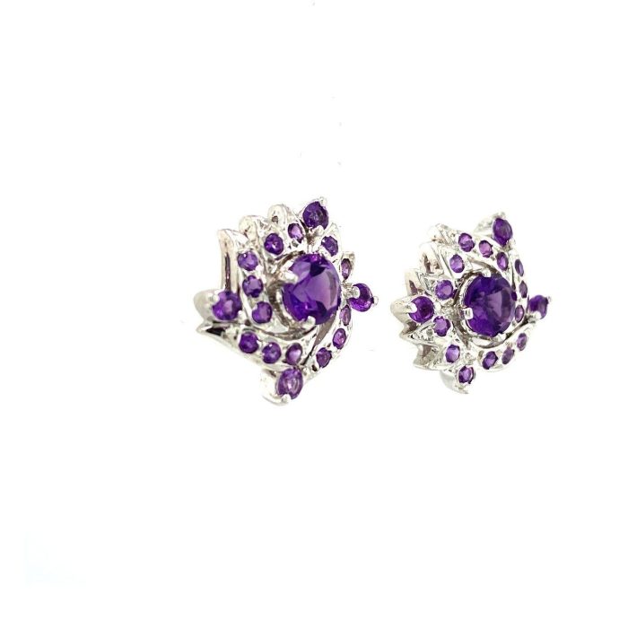 Amethyst Earrings in 925 Sterling Silver | Save 33% - Rajasthan Living 6