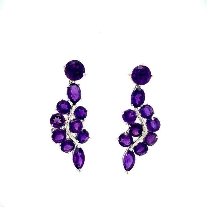 Amethyst Earrings in 925 Sterling Silver | Save 33% - Rajasthan Living 5